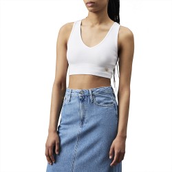 CALVIN KLEIN WOVEN LABEL RIB BRALETTE