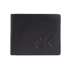 CALVIN KLEIN LOGO EMBOSS BIFOLD W/COIN