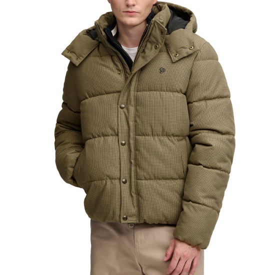 PREMIUM HOOD CHECK PUFFER JKT ΜΠΟΥΦΑΝ ΑΝΔΡΙΚΟ PREMIUM HOOD CHECK PUFFER JKT ΜΠΟΥΦΑΝ ΑΝΔΡΙΚΟ