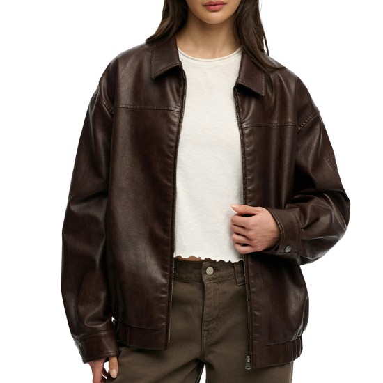 COLLARED OVERSIZED BOMBER ΦΟΥΤΕΡ ΓΥΝΑΙΚΕΙΟ