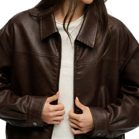 COLLARED OVERSIZED BOMBER ΦΟΥΤΕΡ ΓΥΝΑΙΚΕΙΟ