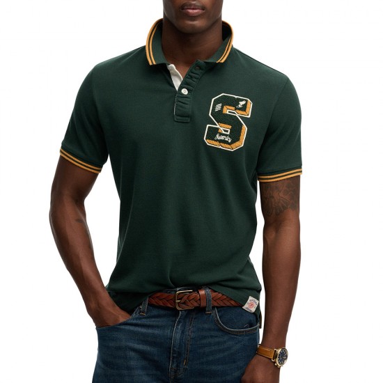 D2 OVIN VINTAGE ATHLETIC PATCH POLO ΜΠΛΟΥΖΑ ΑΝΔΡΙΚ