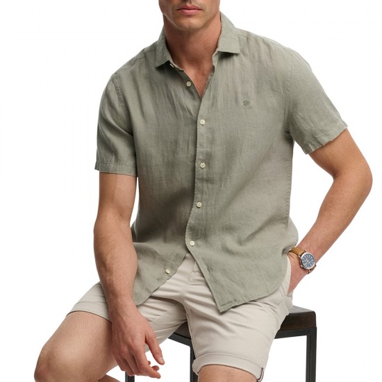 D3 STUD RIVIERA S/S LINEN SHIRT ΠΟΥΚΑΜΙΣΟ ΑΝΔΡΙΚΟ