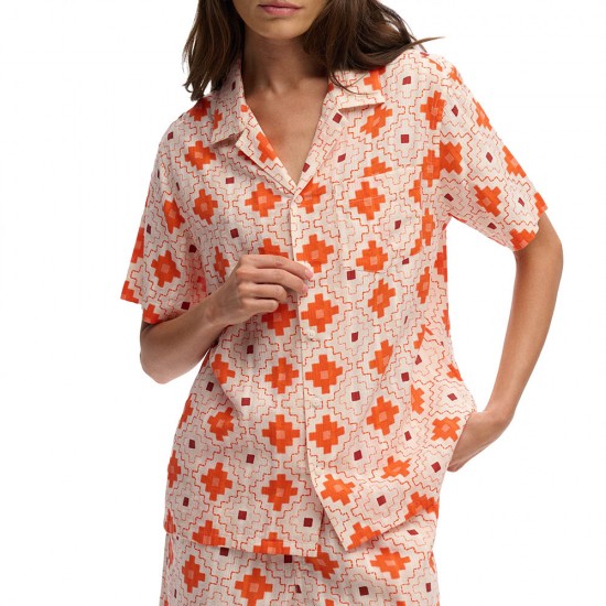 D4 OVIN BEACH PRINTED S/S SHIRT ΠΟΥΚΑΜΙΣΟ ΓΥΝΑΙΚΕΙ D4 OVIN BEACH PRINTED S/S SHIRT ΠΟΥΚΑΜΙΣΟ ΓΥΝΑΙΚΕΙ