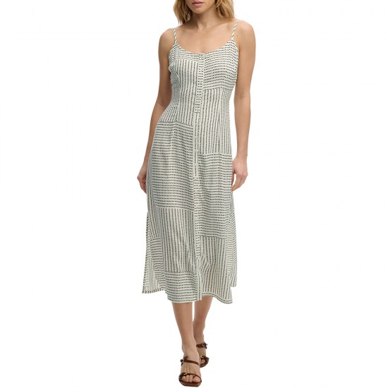 D2 OVIN PRINT BTN DOWN CAMI MIDI DRESS ΦΟΡΕΜΑ ΓΥΝΑ