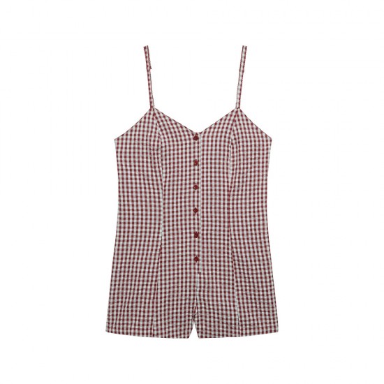 D3 OVIN GINGHAM CAMI PLAYSUIT ΦΟΡΕΜΑ ΓΥΝΑΙΚΕΙΟ D3 OVIN GINGHAM CAMI PLAYSUIT ΦΟΡΕΜΑ ΓΥΝΑΙΚΕΙΟ