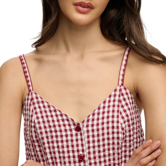 D3 OVIN GINGHAM CAMI PLAYSUIT ΦΟΡΕΜΑ ΓΥΝΑΙΚΕΙΟ D3 OVIN GINGHAM CAMI PLAYSUIT ΦΟΡΕΜΑ ΓΥΝΑΙΚΕΙΟ