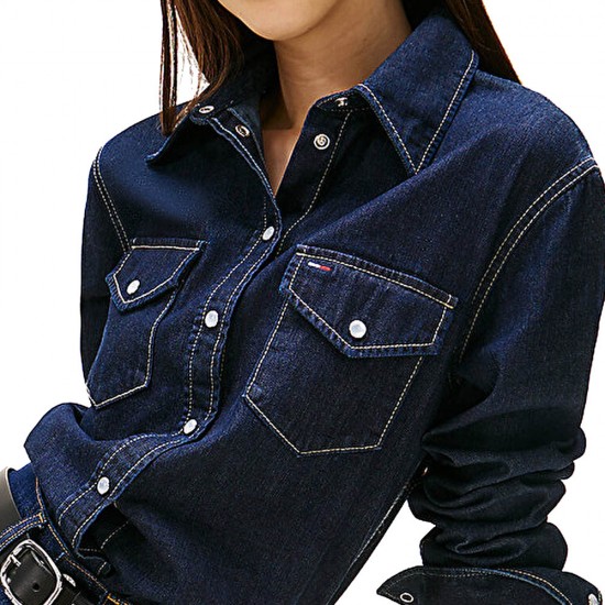 TOMMY JEANS REGULAR FIT LS SHIRT BLUE