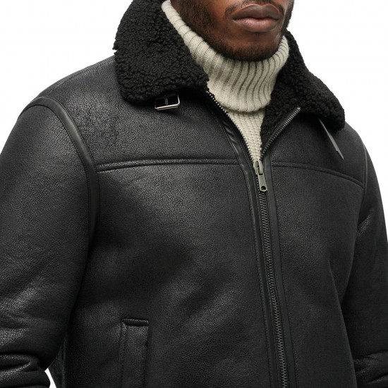 FAUX SHEARLING AVIATOR JACKET ΜΠΟΥΦΑΝ ΑΝΔΡΙΚΟ