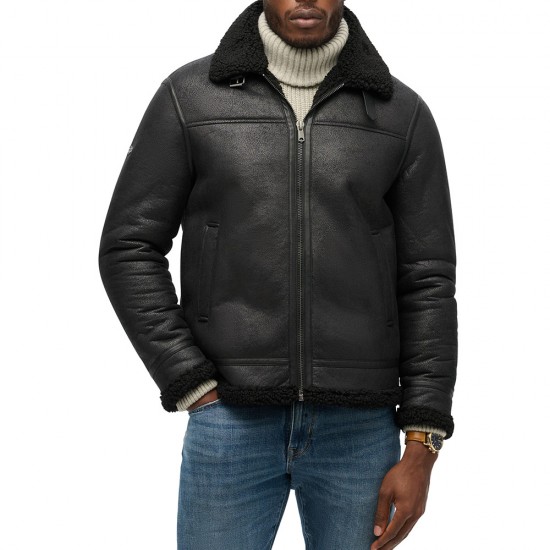 FAUX SHEARLING AVIATOR JACKET ΜΠΟΥΦΑΝ ΑΝΔΡΙΚΟ