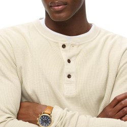 D1 OVIN WAFFLE LONG SLEEVE HENLEY TOP ΜΠΛΟΥΖΑ ΑΝΔΡ