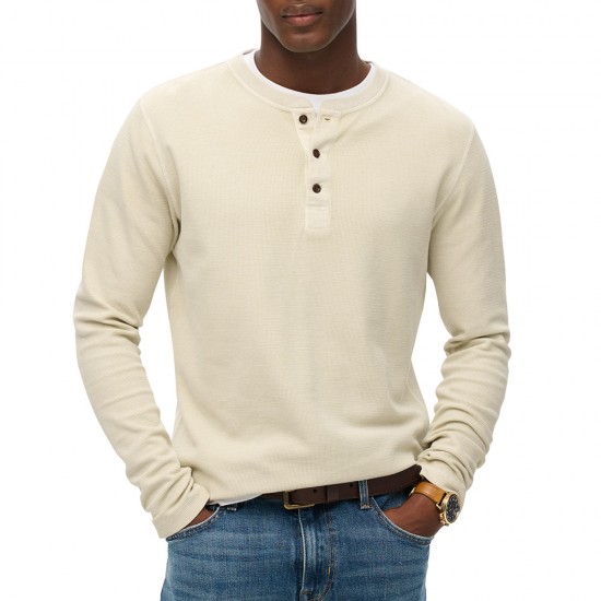 D1 OVIN WAFFLE LONG SLEEVE HENLEY TOP ΜΠΛΟΥΖΑ ΑΝΔΡ