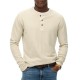 D1 OVIN WAFFLE LONG SLEEVE HENLEY TOP ΜΠΛΟΥΖΑ ΑΝΔΡ