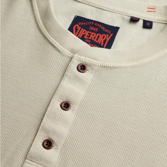 D1 OVIN WAFFLE LONG SLEEVE HENLEY TOP ΜΠΛΟΥΖΑ ΑΝΔΡ