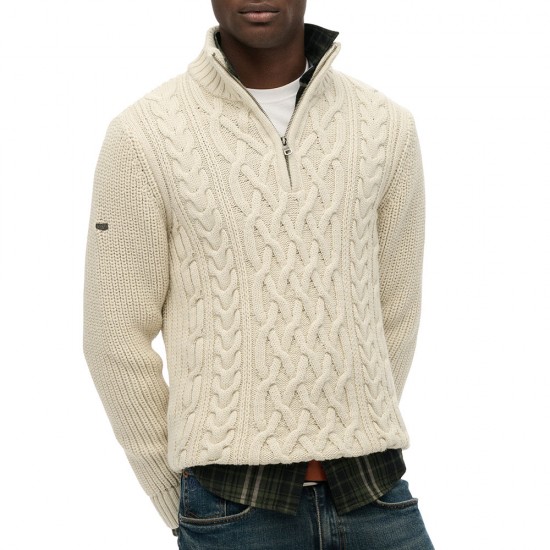 D2 OVIN JACOB CABLE KNIT HALF ZIP ΠΛΕΚΤΟ ΑΝΔΡΙΚΟ