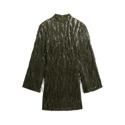D3 STUD FRINGE SEQUIN MINI DRESS ΦΟΡΕΜΑ ΓΥΝΑΙΚΕΙΟ