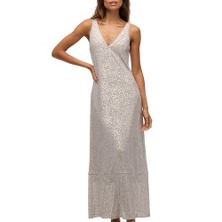 D3 STUD MAXI SEQUIN V NECK DRESS ΦΟΡΕΜΑ ΓΥΝΑΙΚΕΙΟ