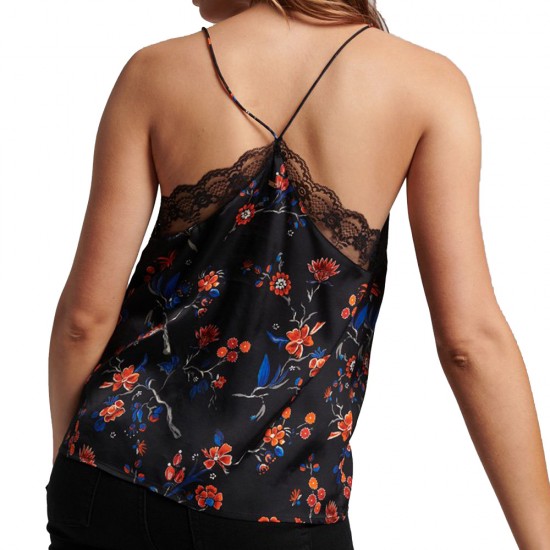LACE TRIM SATIN CAMI TOP ΜΠΛΟΥΖΑ ΓΥΝΑΙΚΕΙΟ LACE TRIM SATIN CAMI TOP ΜΠΛΟΥΖΑ ΓΥΝΑΙΚΕΙΟ