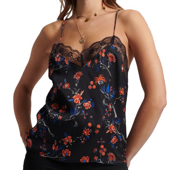 LACE TRIM SATIN CAMI TOP ΜΠΛΟΥΖΑ ΓΥΝΑΙΚΕΙΟ LACE TRIM SATIN CAMI TOP ΜΠΛΟΥΖΑ ΓΥΝΑΙΚΕΙΟ