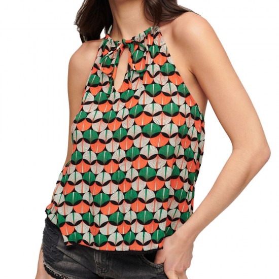 D3 OVIN PRINTED BEACH HALTER TOP ΜΠΛΟΥΖΑ ΓΥΝΑΙΚΕΙΟ