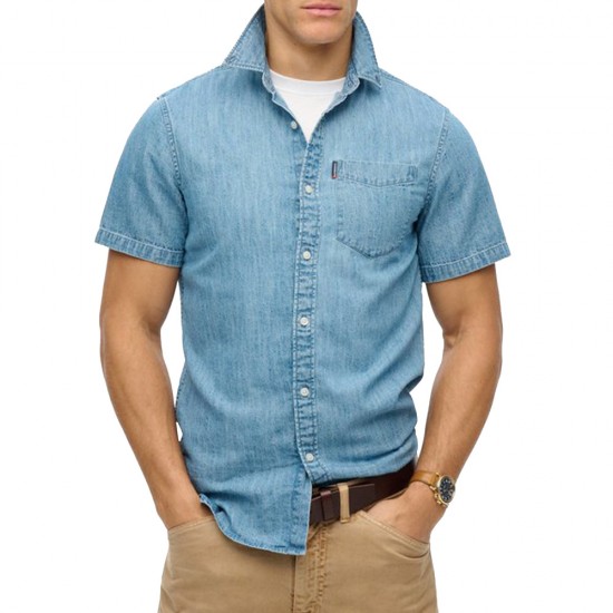 D1 STUD ESSENTIAL S/S DENIM SHIRT ΠΟΥΚΑΜΙΣΟ ΑΝΔΡΙΚ D1 STUD ESSENTIAL S/S DENIM SHIRT ΠΟΥΚΑΜΙΣΟ ΑΝΔΡΙΚ