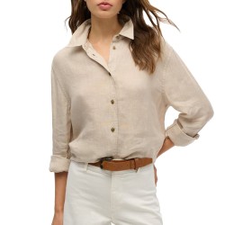 D2 STUD CASUAL LINEN BOYFRIEND SHIRT ΠΟΥΚΑΜΙΣΟ ΓΥΝ