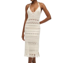 D3 STUD CROCHET TASSEL MIDI DRESS ΦΟΡΕΜΑ ΓΥΝΑΙΚΕΙΟ