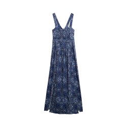 D3 OVIN PRINTED TIE BACK MAXI DRESS ΦΟΡΕΜΑ ΓΥΝΑΙΚΕ