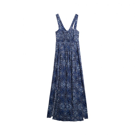 D3 OVIN PRINTED TIE BACK MAXI DRESS ΦΟΡΕΜΑ ΓΥΝΑΙΚΕ D3 OVIN PRINTED TIE BACK MAXI DRESS ΦΟΡΕΜΑ ΓΥΝΑΙΚΕ