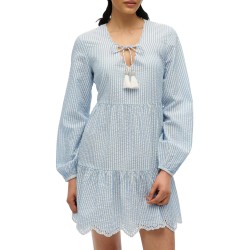 D2 OVIN BRODERIE TIERED MINI DRESS ΦΟΡΕΜΑ ΓΥΝΑΙΚΕΙ