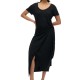 D1 STUD SLUB MIDI WRAP DRESS ΦΟΡΕΜΑ ΓΥΝΑΙΚΕΙΟ D1 STUD SLUB MIDI WRAP DRESS ΦΟΡΕΜΑ ΓΥΝΑΙΚΕΙΟ