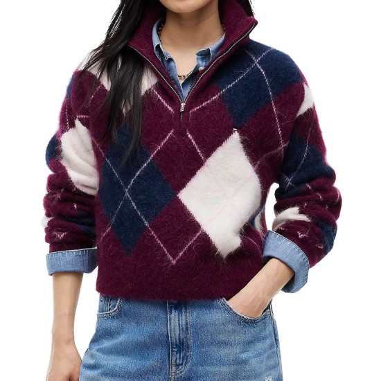 TOMMY JEANS FLUFFY QUARTER ZIP SWEATER ΓΥΝΑΙΚΑ