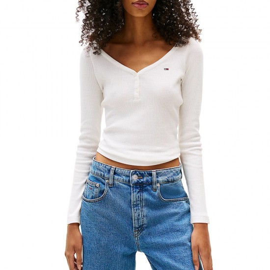 TOMMY JEANS SLIM HENLEY WAFFLE LS ΜΠΛΟΥΖΑ