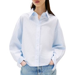 TOMMY JEANS REG CROP STRIPE POPLIN SHIRT