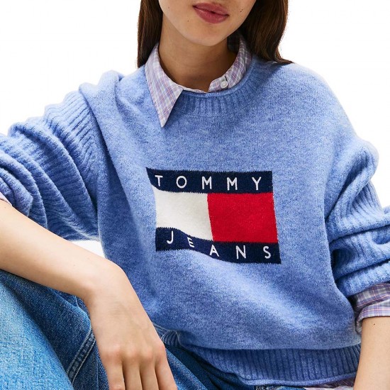 TOMMY JEANS MELANGE FLAG SWEATER RIB EXT ΓΥΝΑΙΚΕΙΟ