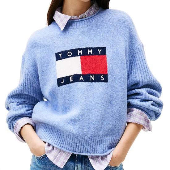 TOMMY JEANS MELANGE FLAG SWEATER RIB EXT ΓΥΝΑΙΚΕΙΟ