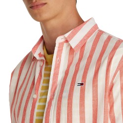 TOMMY JEANS REG LINEN BLEND STP SS SHIRT ΑΝΔΡΙΚΟ