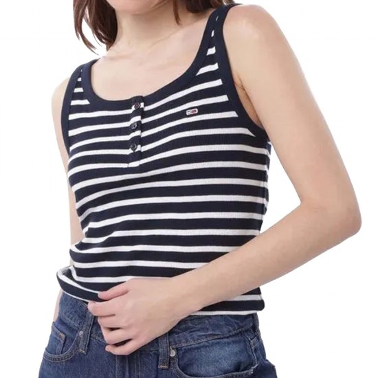 TOMMY JEANS SLIM BUTTON TANK ΜΠΛΟΥΖΑ